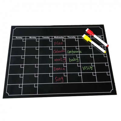 Black fridge calendar magnetic memo board